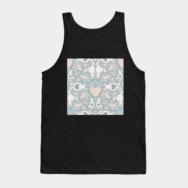 cute rabbits and strawberries in pastel colors | repeat pattern Tank Top by colorofmagic